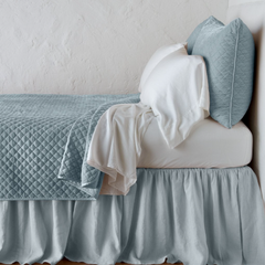 King Silk Velvet Quilted Coverlet in Cloud from Bella Notte Linens