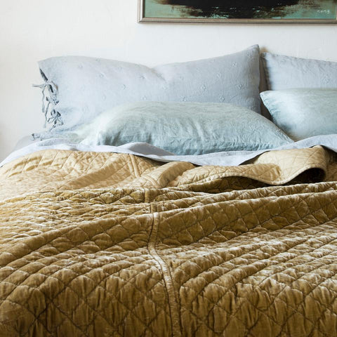 Silk Velvet Quilted Coverlet - Honeycomb - King - COMING SOON!