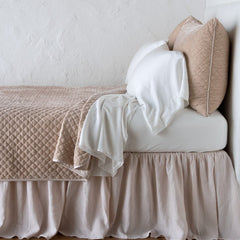 King Silk Velvet Quilted Coverlet in Pearl from Bella Notte Linens