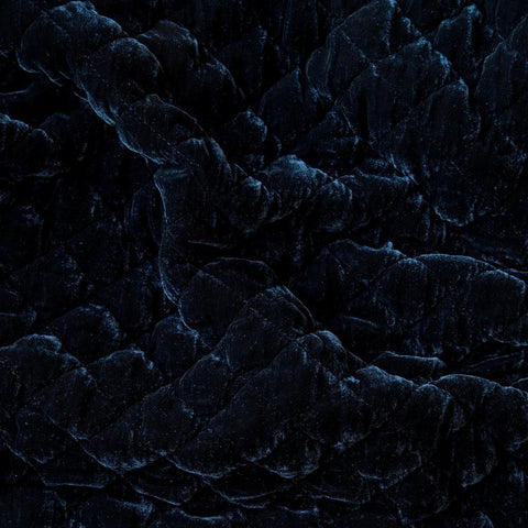 Silk Velvet Quilted Coverlet - Midnight - Queen