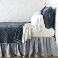 Silk Velvet Quilted Queen Coverlet in Mineral from Bella Notte Linens