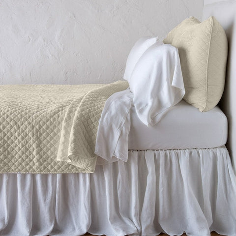 Silk Velvet Quilted Coverlet - Parchment - King - COMING SOON!