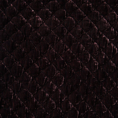 Silk Velvet Quilted Coverlet - Mahogany - King