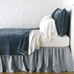 Silk Velvet Quilted Euro Sham in Mineral from Bella Notte Linens