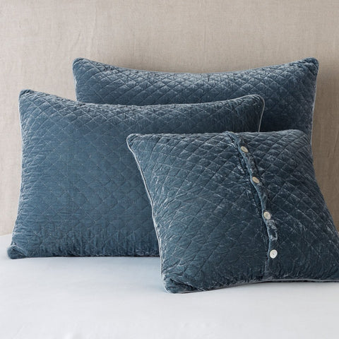 Silk Velvet Quilted Euro Sham - Mineral - COMING SOON!