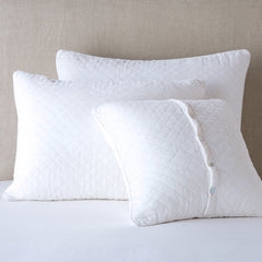 Silk Velvet Quilted Euro Sham in White from Bella Notte Linens