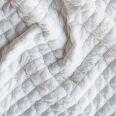 Silk Velvet Quilted Fabric in Winter White from Bella Notte Linens