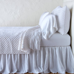 Silk Velvet Quilted Euro Sham in White from Bella Notte Linens