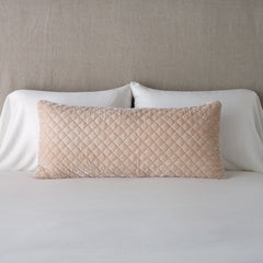 Silk Velvet Quilted Lumbar Pillow