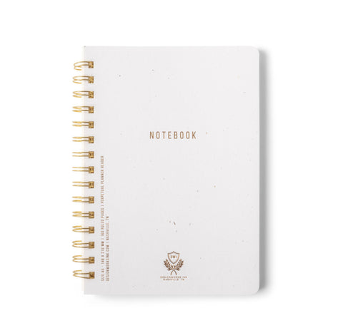 Textured Paper Twin Wire Notebook - Speckled Ivory