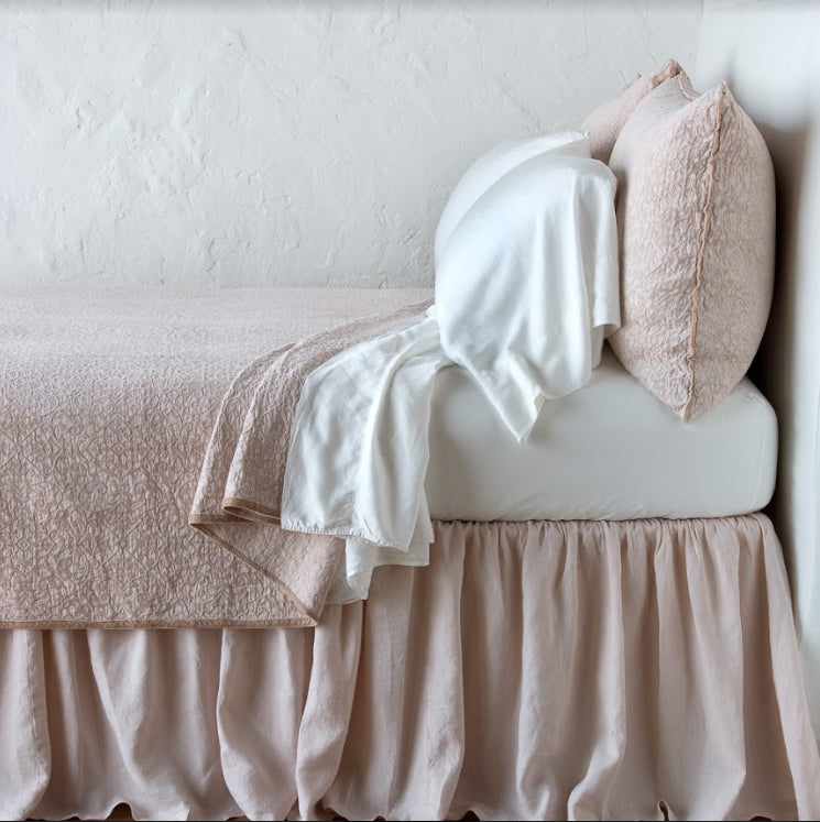 Vienna Queen Coverlet in Pearl by Bella Notte Linens
