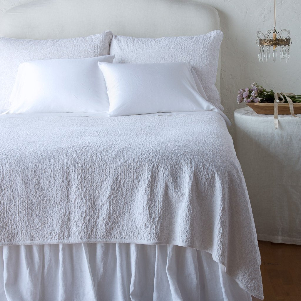 Vienna King Coverlet in White from Bella Notte Linens