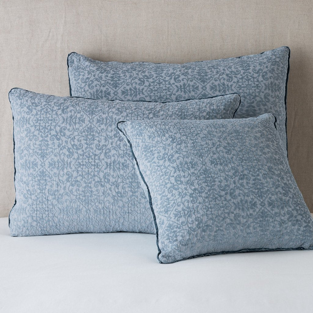Vienna Deluxe Sham in Mineral from Bella Notte Linens