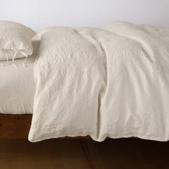 Ines Queen Duvet Cover in Parchment from Bella Notte Linens 